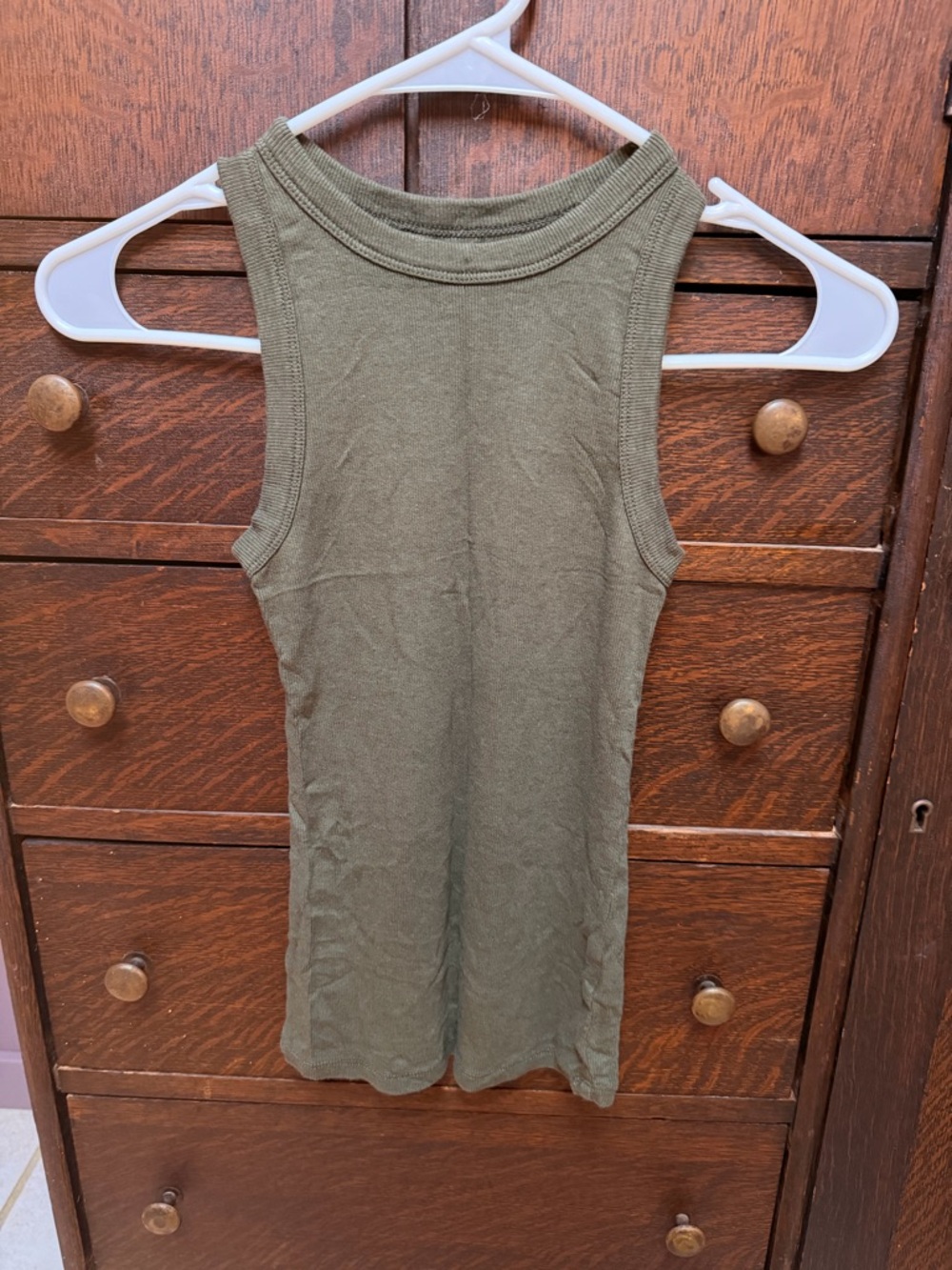 a new day Olive Green Ribbed Tank